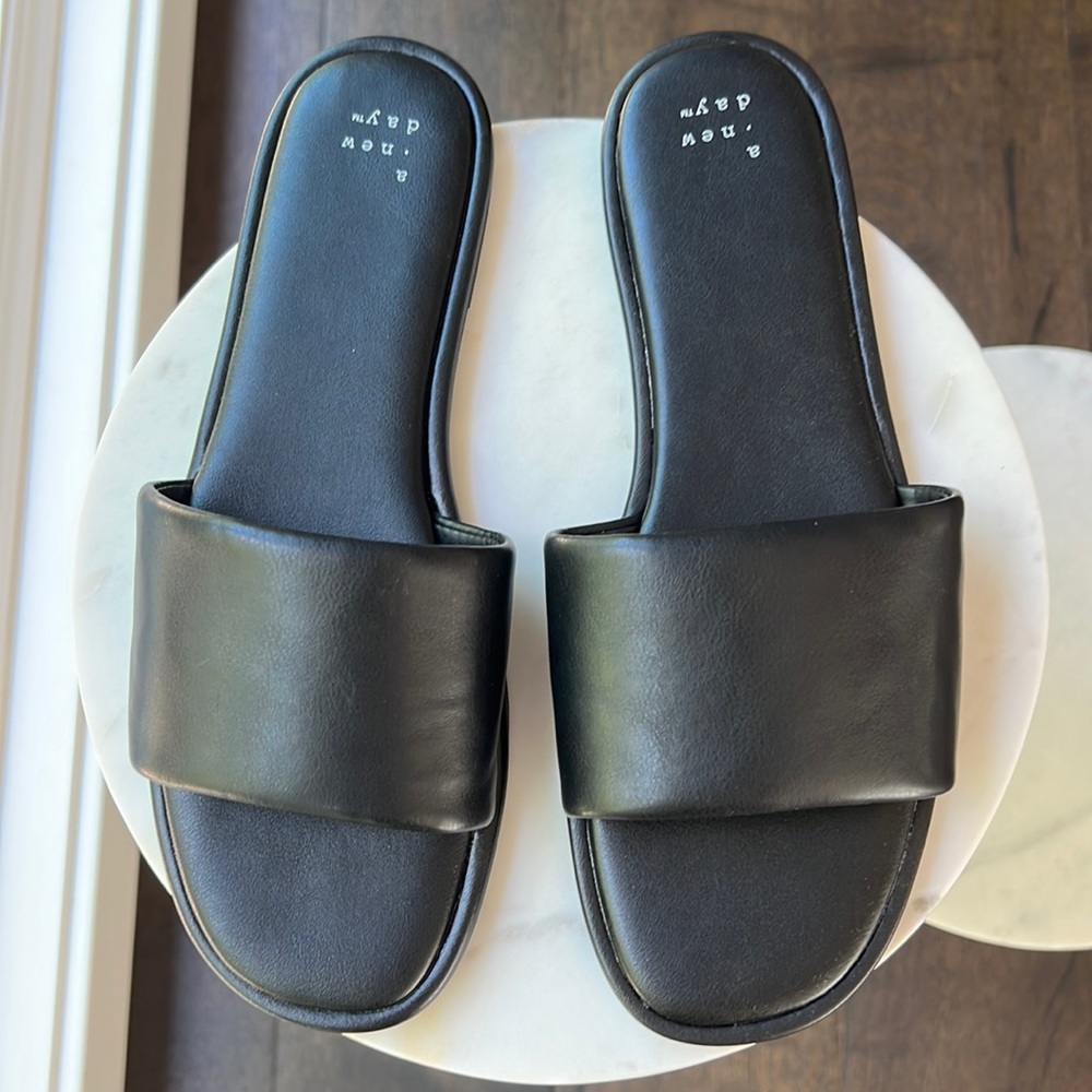 Black Slides Sandals